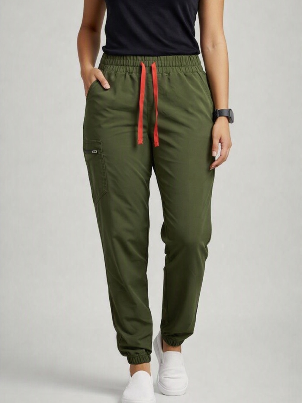 FIGS Dark Olive Zamora Jogger Scrub Pants - Women's Size Medium EUC